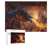 500 PCS Rompecabezas para Adolescentes Dragon Breathing Fire Artwork Rompecabezas para Adultos Juego Familiar Análisis Y Lógica Regalos para Reducir El Estrés 500 PCS