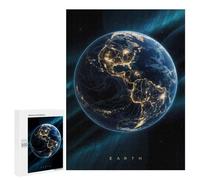 500 PCS Rompecabezas para Adolescentes Earth Night in Space Rompecabezas para Adultos Juegos Familiares Desafío Difícil Ayuda A Ejercitar El Cerebro 500 PCS