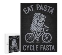 500 PCS Rompecabezas para Adolescentes Eat Pasta Cycle Fasta, Funny Cyclist Bicycle Rompecabezas para Adolescentes para Aliviar El Estrés. Cada Pieza Es Única Toda La Familia.