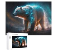 500 PCS Rompecabezas para Adolescentes Electric Polar Bear in Night Sky Rompecabezas para Adolescentes Juguetes Antiestrés Vacaciones En Casa Matar El Tiempo Desafío Educativo 500 PCS