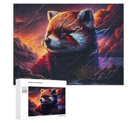500 PCS Rompecabezas para Adolescentes Electric Red Panda Storm Rompecabezas para Adultos Juego Práctico Desafío Difícil Cumpleaños Y Navidad 500 PCS