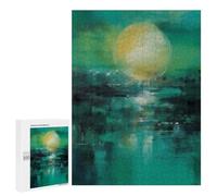 500 PCS Rompecabezas para Adolescentes Emerald Horizon - Abstract Sun and Water Reflection Rompecabezas para Adultos Juego Práctico Difícil Interacción Entre Padres E Hijos 500 PCS