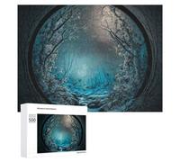 500 PCS Rompecabezas para Adolescentes Enchanted Winter Forest Through A Circular Window Rompecabezas para Adultos Juguetes Antiestrés Regalo De Cumpleaños Regalo De Cumpleaños, Regalos, 500 PCS