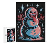 500 PCS Rompecabezas para Adolescentes Evil Snowman with Stars Rompecabezas para Adultos Juguetes Antiestrés Decoración De Pared Diversión Actividades En Casa, 500 PCS