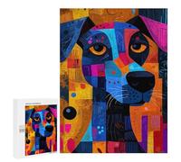 500 PCS Rompecabezas para Adolescentes Expressionist Geometry Dog - Vibrant Abstract Canine Art Rompecabezas Juegos Relajantes Pero Divertidos Y Humorísticos Cumpleaños Y Navidad 500