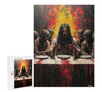 500 PCS Rompecabezas para Adolescentes Expressionist The Last Supper - Bold Contemporary Art Reinterpretation Rompecabezas Juegos Relajantes Desafío Difícil Desafiante De Completar 500 PCS