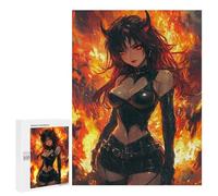 500 PCS Rompecabezas para Adolescentes Fiery Anime Demon Girl Rompecabezas para Adultos Regalos De Cumpleaños Juego Familiar Apto para Personas De 14 Años En Adelante 500 PCS