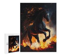 500 PCS Rompecabezas para Adolescentes Fiery Black Horse Juegos Familiares De Rompecabezas para Adultos Que Mejoran La Memoria Ayudan A Ejercitar El Cerebro 500 PCS