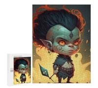 500 PCS Rompecabezas para Adolescentes Fiery Warrior with Spear Rompecabezas para Adultos Juegos Familiares Desafío Difícil Ayuda A Ejercitar El Cerebro 500 PCS