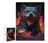 500 PCS Rompecabezas para Adolescentes Fiery Wolf Artwork Rompecabezas para Adultos Juegos Familiares Regalo De Cumpleaños Diversión En Casa Actividades, 500 PCS