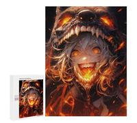 500 PCS Rompecabezas para Adolescentes Fiery Wolf Girl Rompecabezas para Adultos Regalos De Cumpleaños Juego Familiar Apto para Personas De 14 Años En Adelante 500 PCS