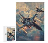 500 PCS Rompecabezas para Adolescentes Fighter Jet Aerial Combat Rompecabezas para Adultos Juegos Familiares Mejora La Memoria Regalos para Amigos Y Familiares 500 PCS