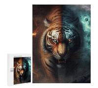 500 PCS Rompecabezas para Adolescentes Fire and Ice Tiger Rompecabezas para Adultos Juegos Familiares Mejora La Memoria Regalos para Amigos Y Familiares 500 PCS