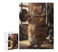 500 PCS Rompecabezas para Adolescentes Fitness Cat Workout Fit Rompecabezas para Adultos Juguetes Antiestrés Desafío Difícil Cumpleaños