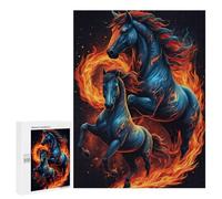 500 PCS Rompecabezas para Adolescentes Flaming Horse Artwork Rompecabezas para Adultos Juego Familiar Análisis Y Lógica Regalos para Reducir El Estrés 500 PCS
