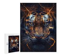 500 PCS Rompecabezas para Adolescentes Flaming Tiger Portrait -19 Rompecabezas para Adultos Juegos Familiares Regalo De Cumpleaños Diversión En Casa Actividades, 500 PCS