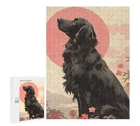 500 PCS Rompecabezas para Adolescentes Flat Coated Dog Rompecabezas para Adultos Juegos Familiares Desafío Difícil Ayuda A Ejercitar El Cerebro 500 PCS