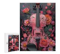 500 PCS Rompecabezas para Adolescentes Floral Violin Rompecabezas para Adultos Juego Práctico Difícil Interacción Entre Padres E Hijos 500 PCS