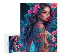 500 PCS Rompecabezas para Adolescentes Flower Nude Girl Rompecabezas para Adultos Juegos Familiares Corte De Precisión Difícil Y Desafiante 500 PCS