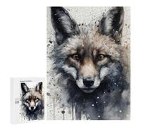 500 PCS Rompecabezas para Adolescentes Fox Beauty Black Ink Rompecabezas para Adultos Juegos Familiares Desafío Difícil Ayuda A Ejercitar El Cerebro 500 PCS