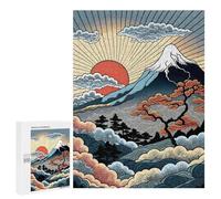500 PCS Rompecabezas para Adolescentes Fuji Sunrise Retro Art Rompecabezas para Adultos Juegos Familiares Mejora La Memoria Regalos para Amigos Y Familiares 500 PCS