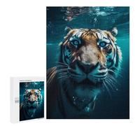 500 PCS Rompecabezas para Adolescentes Funny Underwater Tiger Rompecabezas para Adultos Juegos Familiares Mejora La Memoria Regalos para Amigos Y Familiares 500 PCS