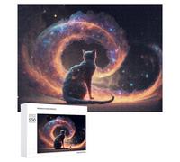 500 PCS Rompecabezas para Adolescentes Galactic Cat Dreamscape -2 Rompecabezas para Adolescentes Juguetes Antiestrés Vacaciones En Casa Matar El Tiempo Desafío Educativo 500 PCS