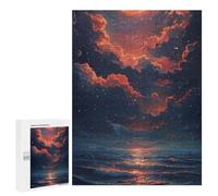500 PCS Rompecabezas para Adolescentes Galactic Sunset Over Ocean Rompecabezas para Adultos Rompecabezas Difícil Difícil Desafiante De Completar Juego Desafiante Juguetes 500 PCS