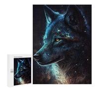 500 PCS Rompecabezas para Adolescentes Galactic Wolf Portrait -14 Rompecabezas para Adolescentes para Aliviar El Estrés. Cada Pieza Es Única Toda La Familia.