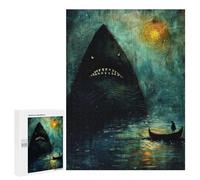 500 PCS Rompecabezas para Adolescentes Giant Shark Moonlight Rompecabezas para Adultos Juegos Divertidos Regalo De Cumpleaños Cumpleaños Y Navidad 500 PCS