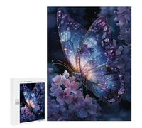 500 PCS Rompecabezas para Adolescentes Glowing Butterfly Flowers Rompecabezas para Adolescentes para Aliviar El Estrés. Cada Pieza Es Única Toda La Familia.