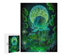 500 PCS Rompecabezas para Adolescentes Glowing Lotus Night Scene Rompecabezas para Adultos Juegos Familiares Regalo De Cumpleaños Diversión En Casa Actividades, 500 PCS