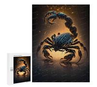 500 PCS Rompecabezas para Adolescentes Glowing Scorpion Artwork Rompecabezas para Adolescentes Juguetes Antiestrés Vacaciones En Casa Matar El Tiempo Desafío Educativo 500 PCS