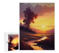 500 PCS Rompecabezas para Adolescentes Golden Hour Oil Paint Rompecabezas para Adultos Regalos De Cumpleaños Juego Familiar Apto para Personas De 14 Años En Adelante 500 PCS