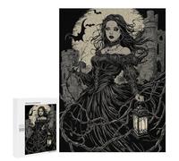 500 PCS Rompecabezas para Adolescentes Gothic Lady with Lantern Rompecabezas para Adultos Juegos Familiares Desafío Difícil Ayuda A Ejercitar El Cerebro 500 PCS
