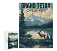 500 PCS Rompecabezas para Adolescentes Grand Teton National Park Rompecabezas para Adultos Regalos De Cumpleaños Juego Familiar Apto para Personas De 14 Años En Adelante 500 PCS