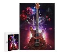 500 PCS Rompecabezas para Adolescentes Guitar in Roses Rompecabezas para Adultos Juegos Divertidos Regalo De Cumpleaños Cumpleaños Y Navidad 500 PCS