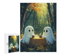 500 PCS Rompecabezas para Adolescentes Halloween Ghost Tea Party Rompecabezas para Adultos Juegos Relajantes Mejora La Memoria Interacción Entre Padres E Hijos 500 PCS