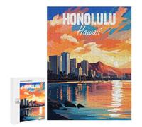 500 PCS Rompecabezas Para Adolescentes Hawaii Honolulu Rompecabezas Para Adultos Juego Práctico Regalo Para Mujeres Ayuda Al Ejercicio Cerebro 500 PCS
