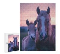 500 PCS Rompecabezas para Adolescentes Horse and Foal at Sunset Rompecabezas para Adultos Juegos Familiares Mejora La Memoria Regalos para Amigos Y Familiares 500 PCS