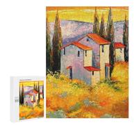 500 PCS Rompecabezas para Adolescentes Houses Near The Mountains Rompecabezas para Adultos Juguetes Antiestrés Decoración De Pared Diversión Actividades En Casa, 500 PCS
