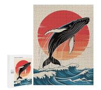 500 PCS Rompecabezas para Adolescentes Humpback Whale Breaching at Sunset Rompecabezas Juegos Relajantes Pero Divertidos Y Humorísticos Cumpleaños Y Navidad 500 PCS