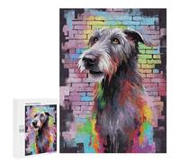 500 PCS Rompecabezas para Adolescentes Irish Wolfhound Graffiti Rompecabezas para Adultos Juegos Familiares Mejora La Memoria Regalos para Amigos Y Familiares 500 PCS