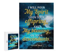 500 PCS Rompecabezas para Adolescentes Isaiah 443 Bible Verse Rompecabezas para Adultos Juegos Familiares Mejora La Memoria Regalos para Amigos Y Familiares 500 PCS