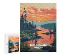 500 PCS Rompecabezas para Adolescentes Isle Royale National Park Sunset Rompecabezas para Adultos Juguetes Antiestrés Decoración De Pared Diversión Actividades En Casa, 500 PCS