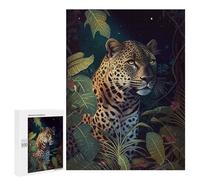 500 PCS Rompecabezas para Adolescentes Jaguar Jungle Animal Face Rompecabezas para Adultos Juegos Divertidos Regalo De Cumpleaños Cumpleaños Y Navidad 500 PCS