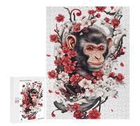 500 PCS Rompecabezas para Adolescentes Japanese Monkey Tattoo Rompecabezas para Adultos Juegos Familiares Mejora La Memoria Regalos para Amigos Y Familiares 500 PCS