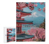 500 PCS Rompecabezas para Adolescentes Japanese Sakura Temple Rompecabezas para Adultos Juguetes Antiestrés Desafío Difícil Cumpleaños