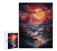 500 PCS Rompecabezas para Adolescentes Japanese Waterfall Village Juegos Familiares De Rompecabezas para Adultos Que Mejoran La Memoria Ayudan A Ejercitar El Cerebro 500 PCS