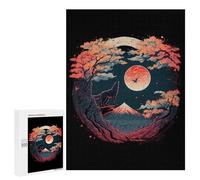 500 PCS Rompecabezas para Adolescentes Japanese Wolf Night Rompecabezas para Adultos Juegos Relajantes Mejora La Memoria Interacción Entre Padres E Hijos 500 PCS